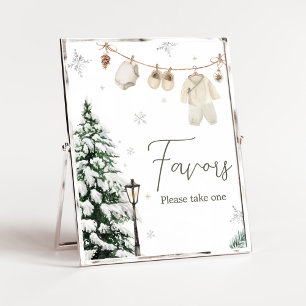Winter Merry Little Baby Clothes Favors Poster