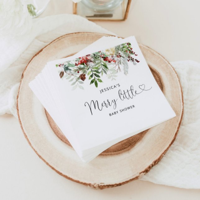 Winter Merry Little baby shower napkins (Creator Uploaded)