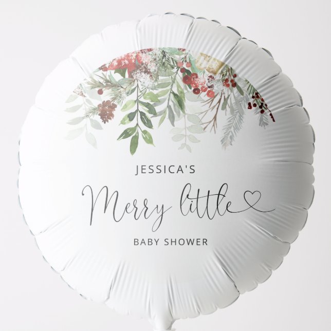 Winter Merry Little baby shower napkins Balloon (Front)