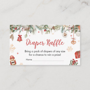 Winter Merry Little Christmas Diaper Raffle Enclosure Card