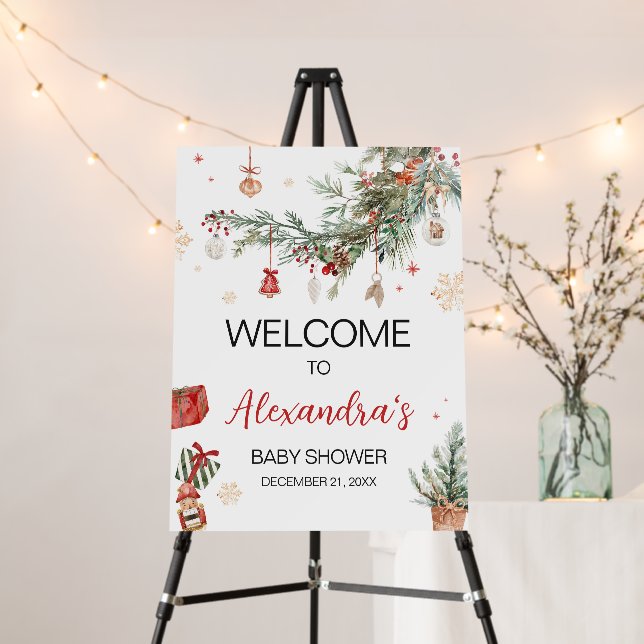 Winter Merry Little Christmas Welcome Sign (In Situ (Stand))
