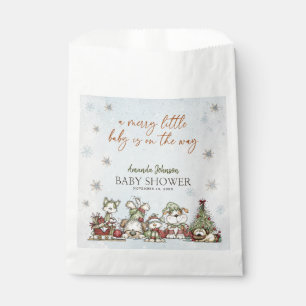 Winter Merry Puppy Christmas Gnomes Baby Shower Favor Bag