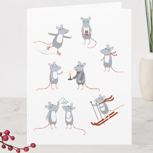 Winter Mice Christmas Holiday Card