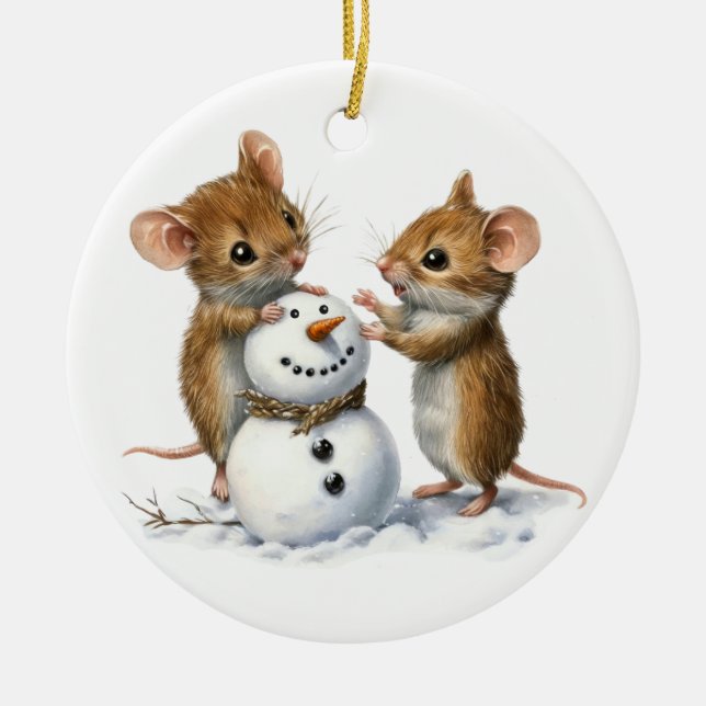 Winter Mice Ornament (Front)