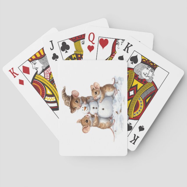 Winter Mice Playing Cards (Back)
