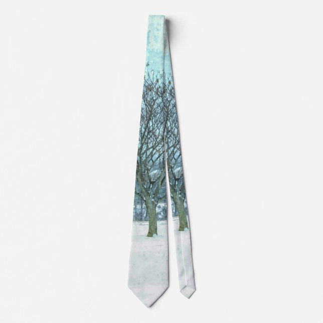 Winter Mimosa Painterly Neck Tie (Front)