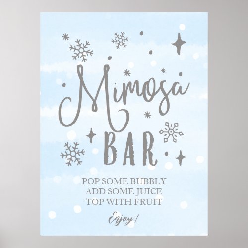 Winter Mimosa Winter Baby Shower Sign