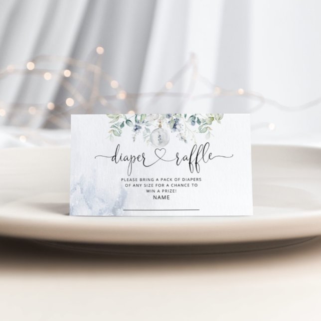 Winter minimalist diaper raffle ticket enclosure card (Creator Uploaded)