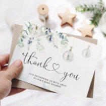 Winter minimalist elegant Christmas thank you Card