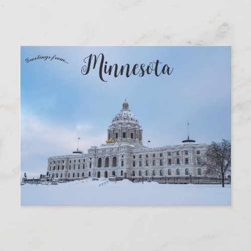 Winter Minnesota State Capitol St Paul Minnesota Postcard