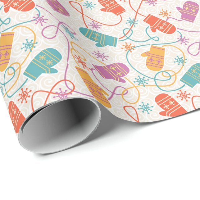Winter Mittens Wrapping Paper (Roll Corner)