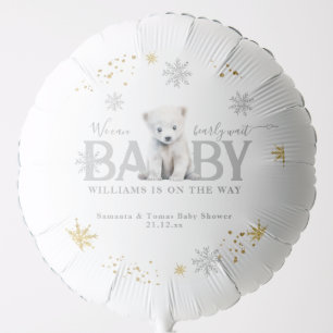 Winter Modern Bearly Wait Baby Shower Welcome Balloon