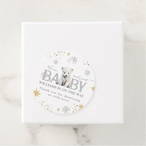 Winter Modern Bearly Wait Baby Shower Welcome Favor Tags