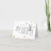 Winter Modern Bearly Wait Neutral Baby Shower Thank You Card