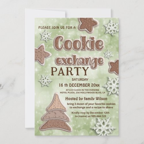 Winter modern cookie exchange party invitation