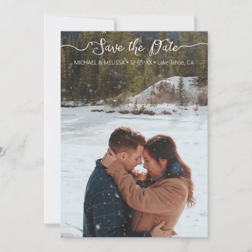 Winter Modern Save the Date Minimalist Rustic