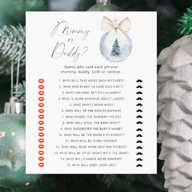 Winter Mommy or daddy Baby shower game (Creator Uploaded)