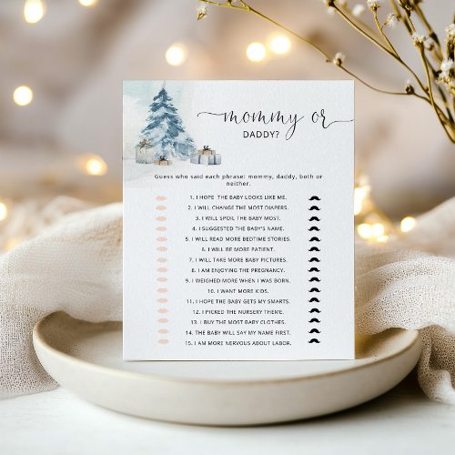 Winter mommy or daddy baby shower game