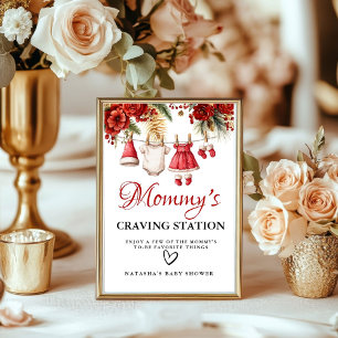 Winter Mommy’s Craving Station baby Shower sign