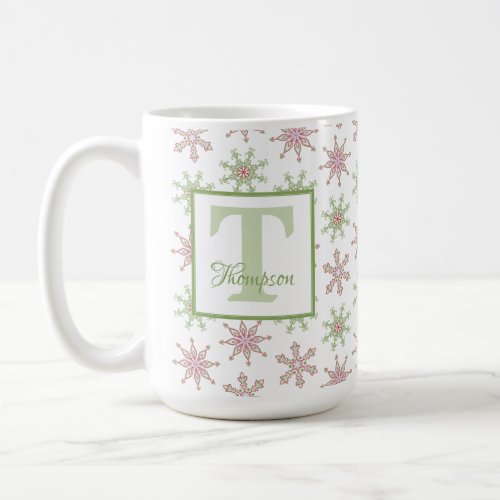 Winter Monogram Modern Holiday Stylish Custom Coffee Mug