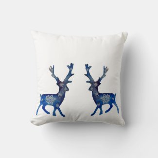 Winter Mood Reindeer  Mandala Snow Pillow