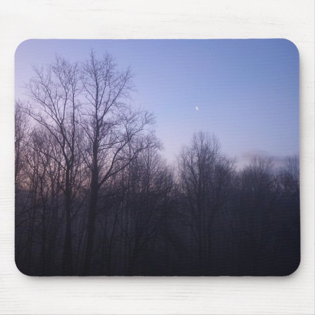 Winter Moon Morning Landscape Photography Mouse Pad (Front)