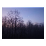Winter Moon Morning Landscape Photography Poster