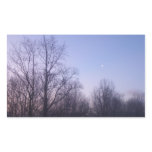 Winter Moon Morning Landscape Photography Rectangular Sticker