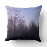 Winter Moon Morning Landscape Photography Throw Pillow