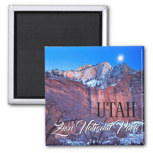 Winter Moon Zion National Park Utah Magnet