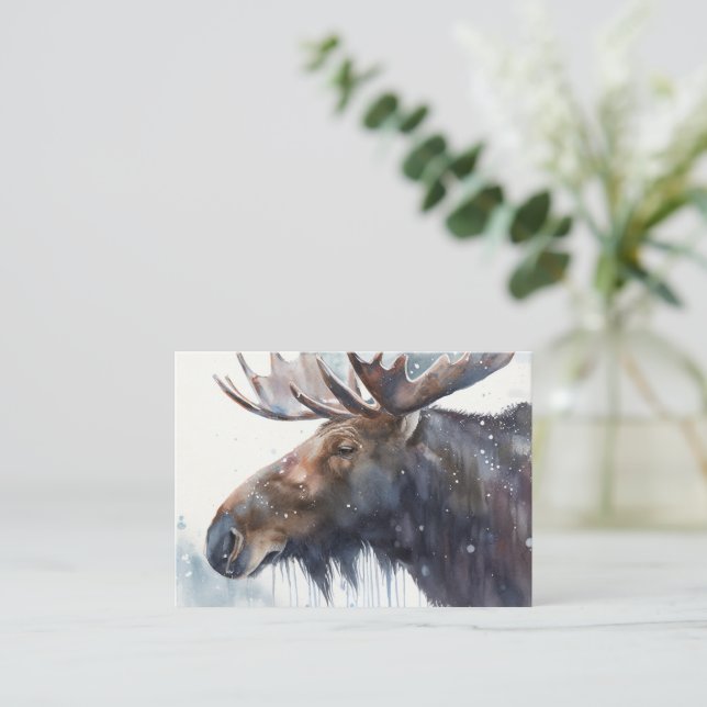 Winter Moose Note Card (Standing Front)