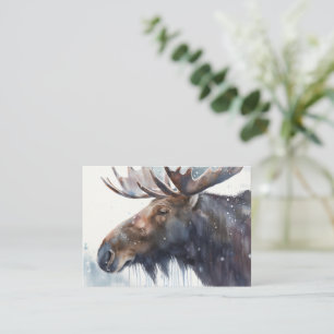 Winter Moose Note Card