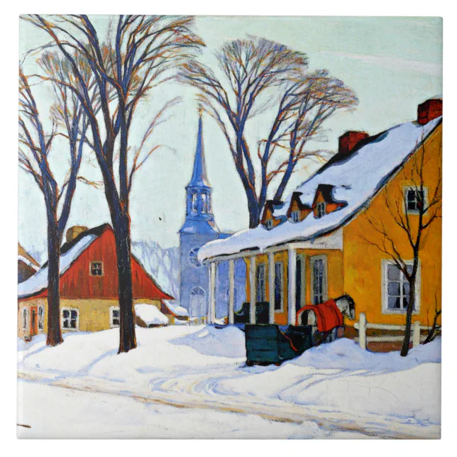 Winter Morning, fine art by Clarence Gagnon Ceramic Tile | Zazzle