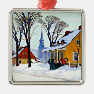 Winter Morning, fine art by Clarence Gagnon Metal Ornament