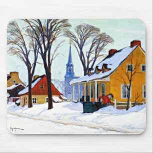 Winter Morning, fine art by Clarence Gagnon Mouse Pad