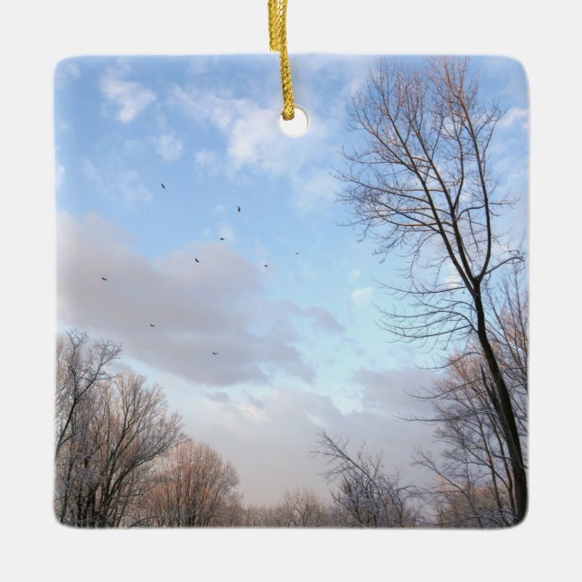 Winter Morning I Ceramic Ornament (Front)