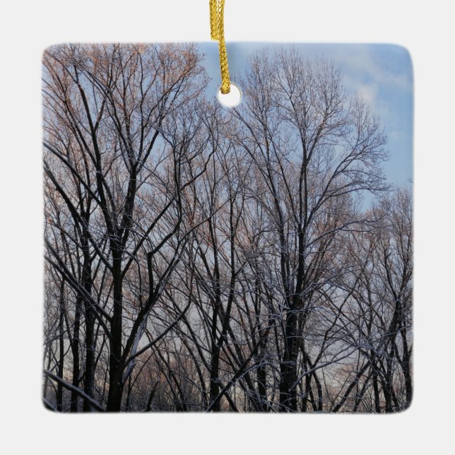 Winter Morning III Nature Landscape Ceramic Ornament (Front)