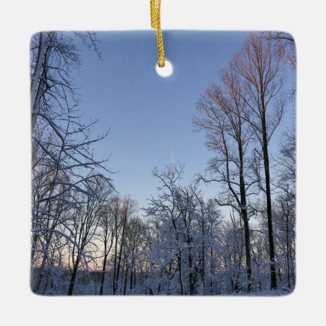 Winter Morning Light I Landscape Ceramic Ornament (Front)