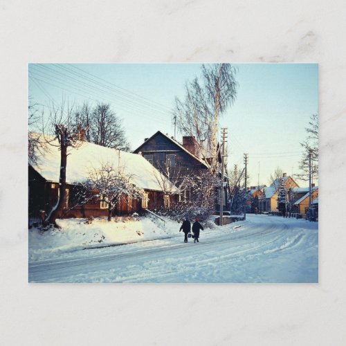 Winter morning Prienai Lithuania Winter Postcard