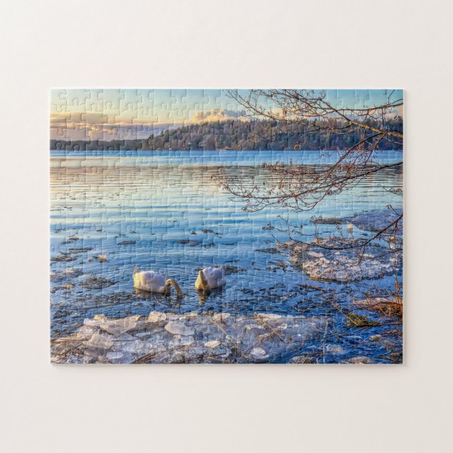 Winter Mountain 4k Wallpaper Simple Landscape Phot Jigsaw Puzzle (Horizontal)