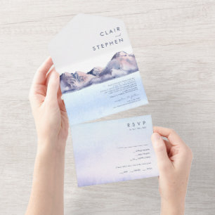 Winter Mountain All In One Invitation