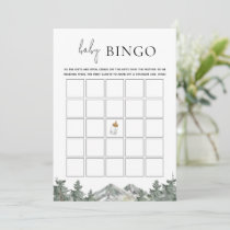 Winter Mountain Baby Shower Bingo Game Cards