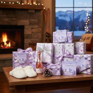 Winter Mountain Bachelorette Personalized Square Favor Tags