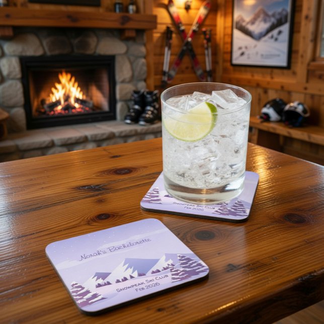 Winter Mountain Bachelorette Weekend Custom  Beverage Coaster (Creator Uploaded)