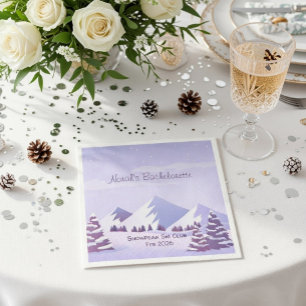 Winter Mountain Bachelorette Weekend Custom  Napkins