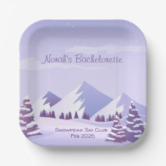 Winter Mountain Bachelorette Weekend Custom Paper Plates