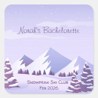 Winter Mountain Bachelorette Weekend Custom Square Sticker