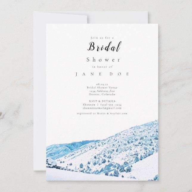 Winter Mountain Bridal Shower Invitation (Front)