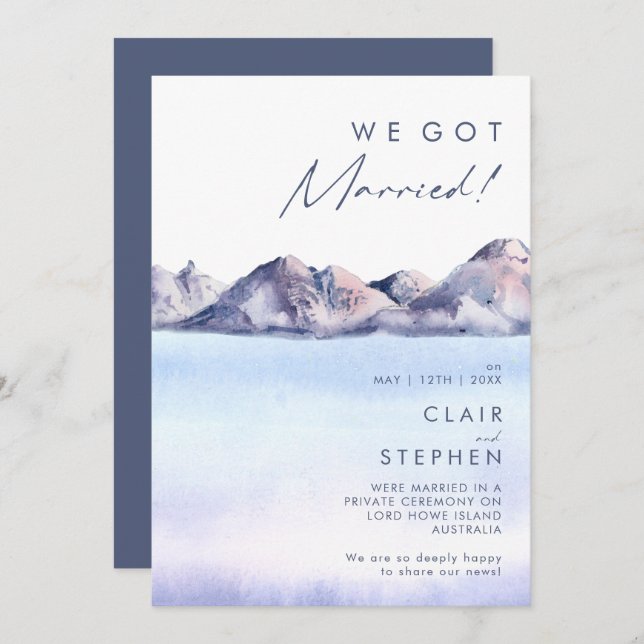 Winter Mountain Elopement Announcement (Front/Back)