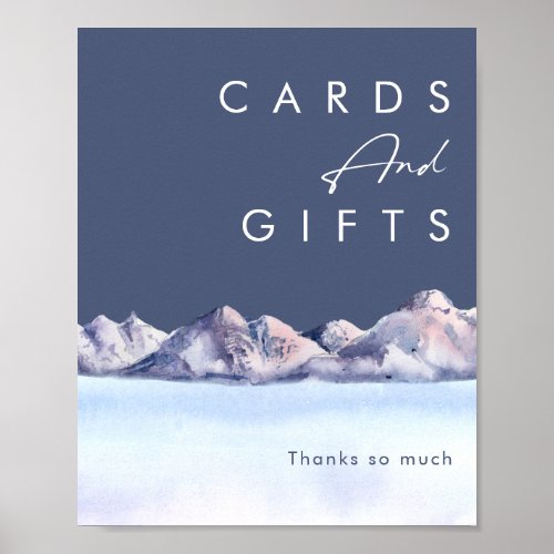 Winter Mountain Evening Cards and Gifts Sign